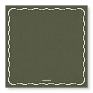 Linen (Scallop Olive & White) Cheese Board Presentation Cards