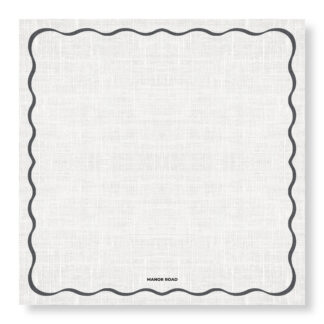 Linen (Scallop White & Black) Cheese Board Presentation Cards