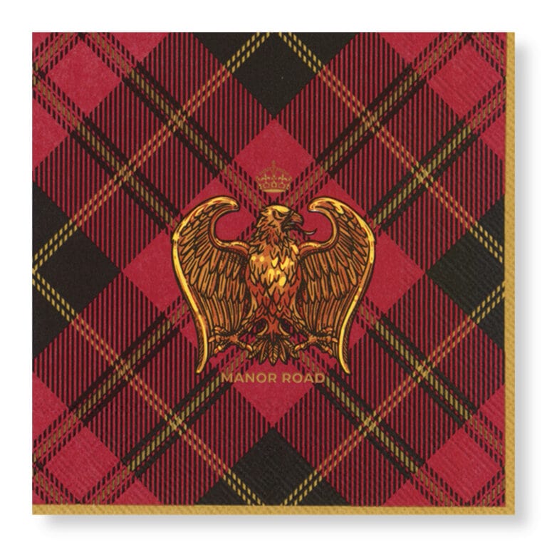 Eagles on Tartan Napkins – Cocktail