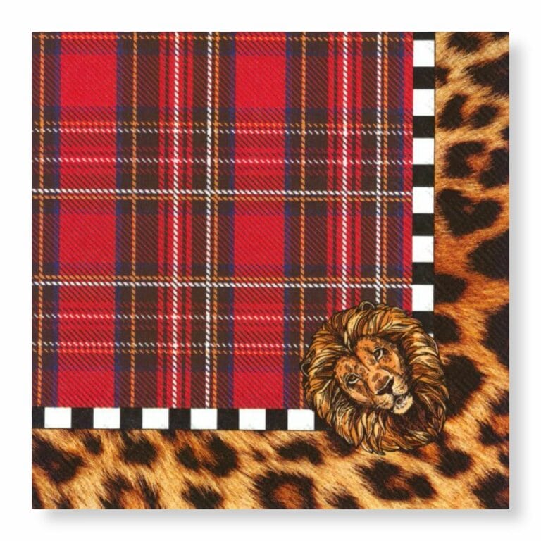 Leopard & Tartan Napkins – Dinner