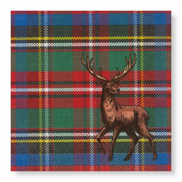 Stag on Tartan Napkins – Luncheon