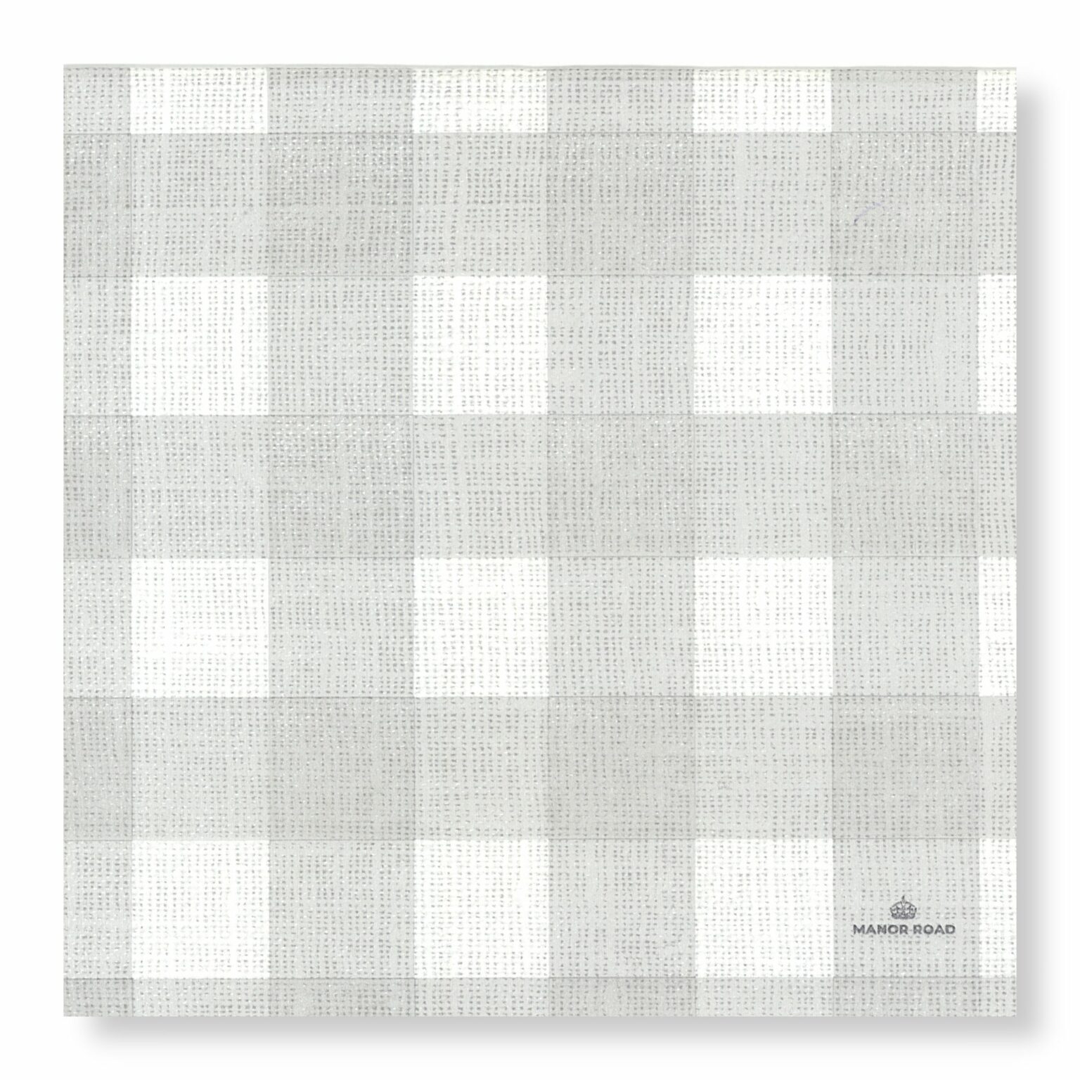 Linen (Gingham Soft Grey) Napkins Dinner Manor Road