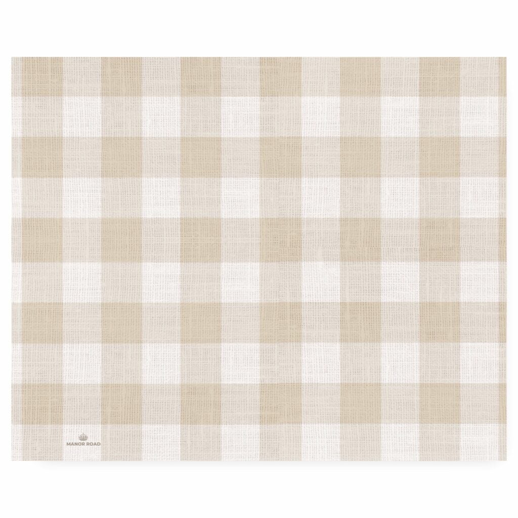 Linen (Gingham Natural) Paper Placemat pad Manor Road