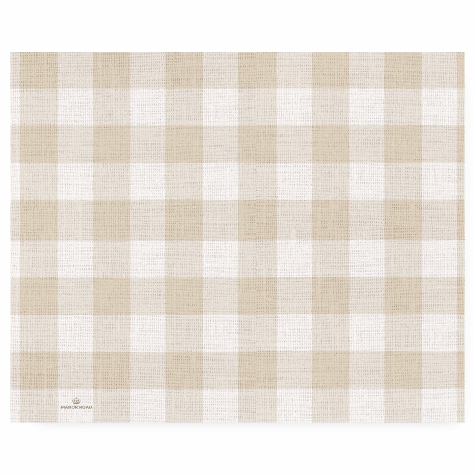 Linen (Gingham Natural) Paper Placemat pad Manor Road