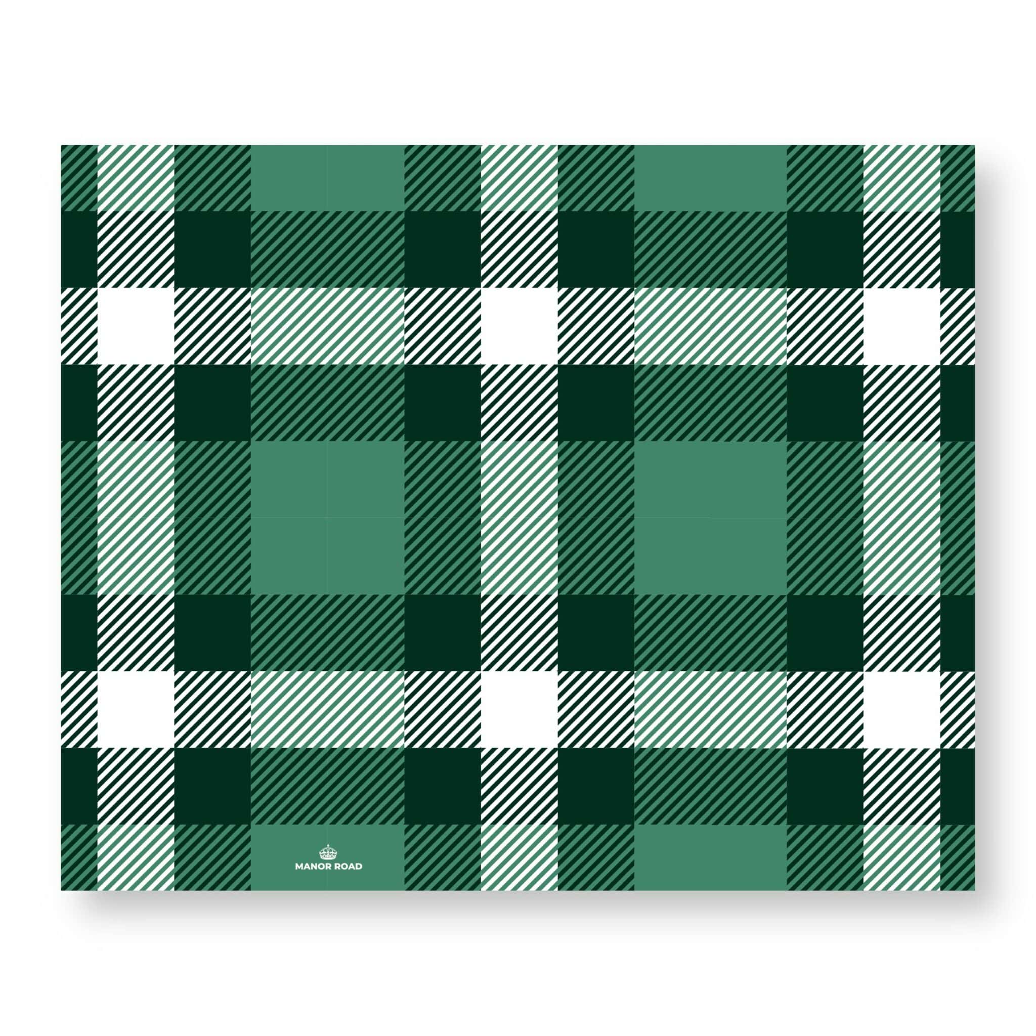 Classic Plaid Green Paper Placemat Pad Manor Road