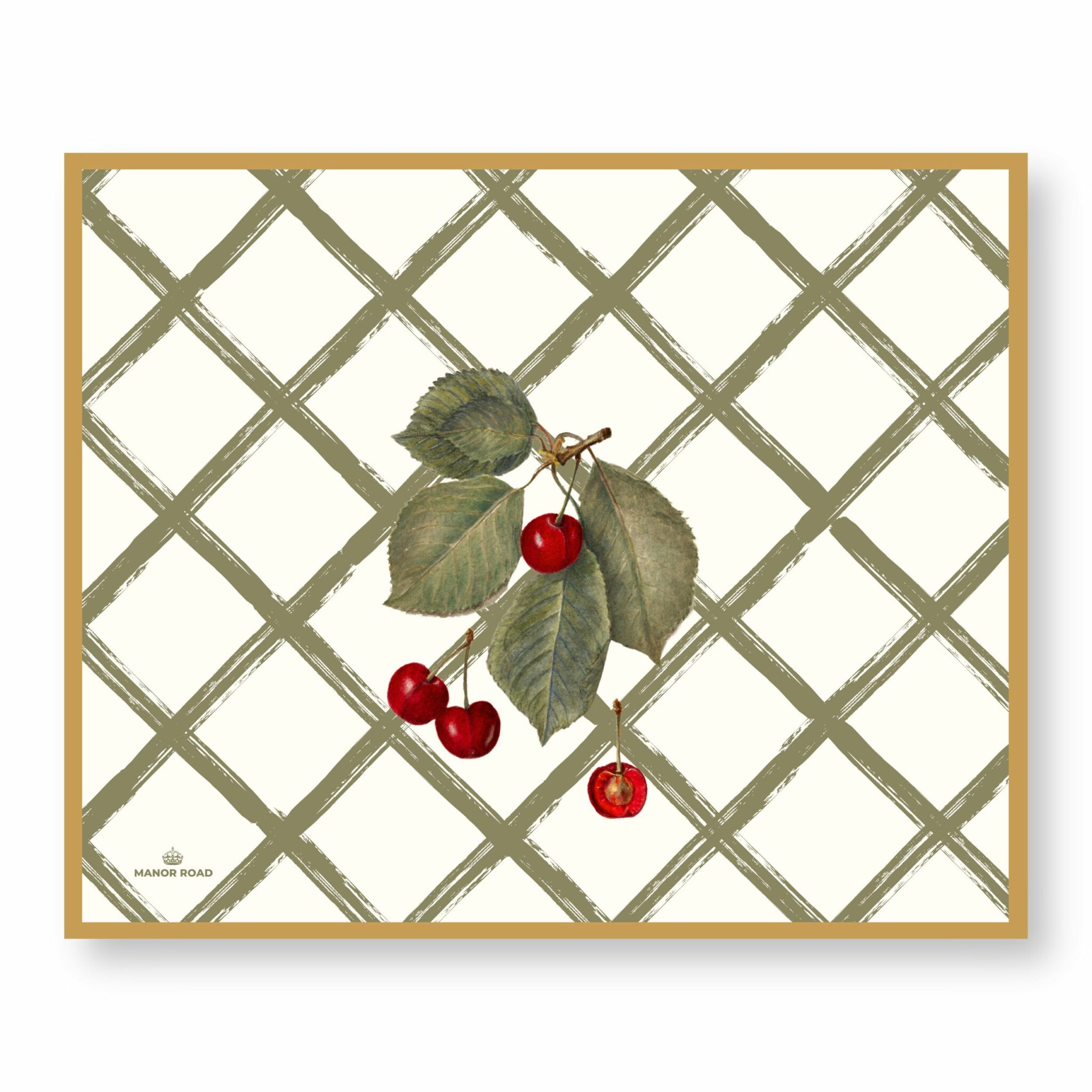 Cherry Canvas Paper Placemat Pad 30 sheets Manor Road