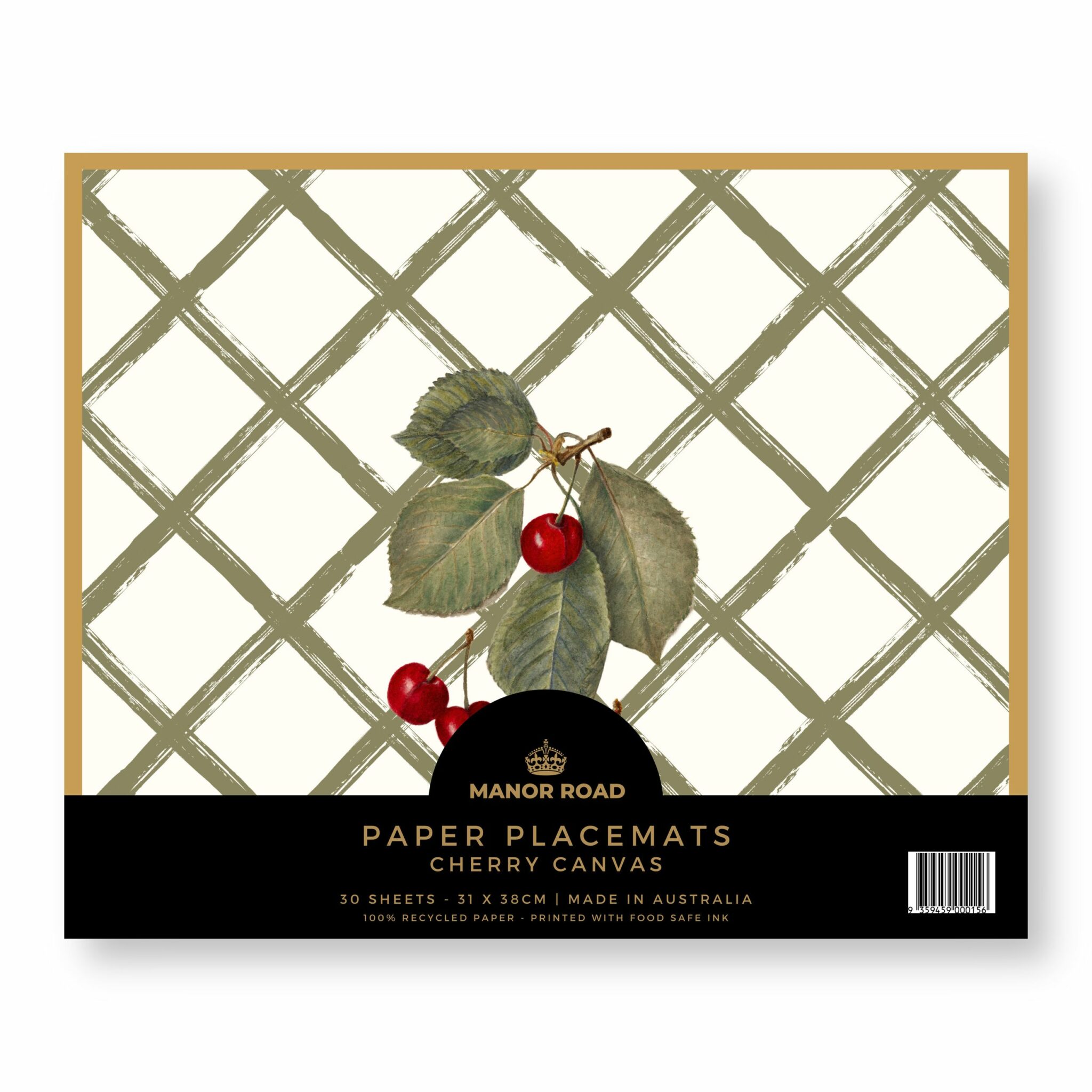 Cherry Canvas Paper Placemat Pad 30 sheets Manor Road
