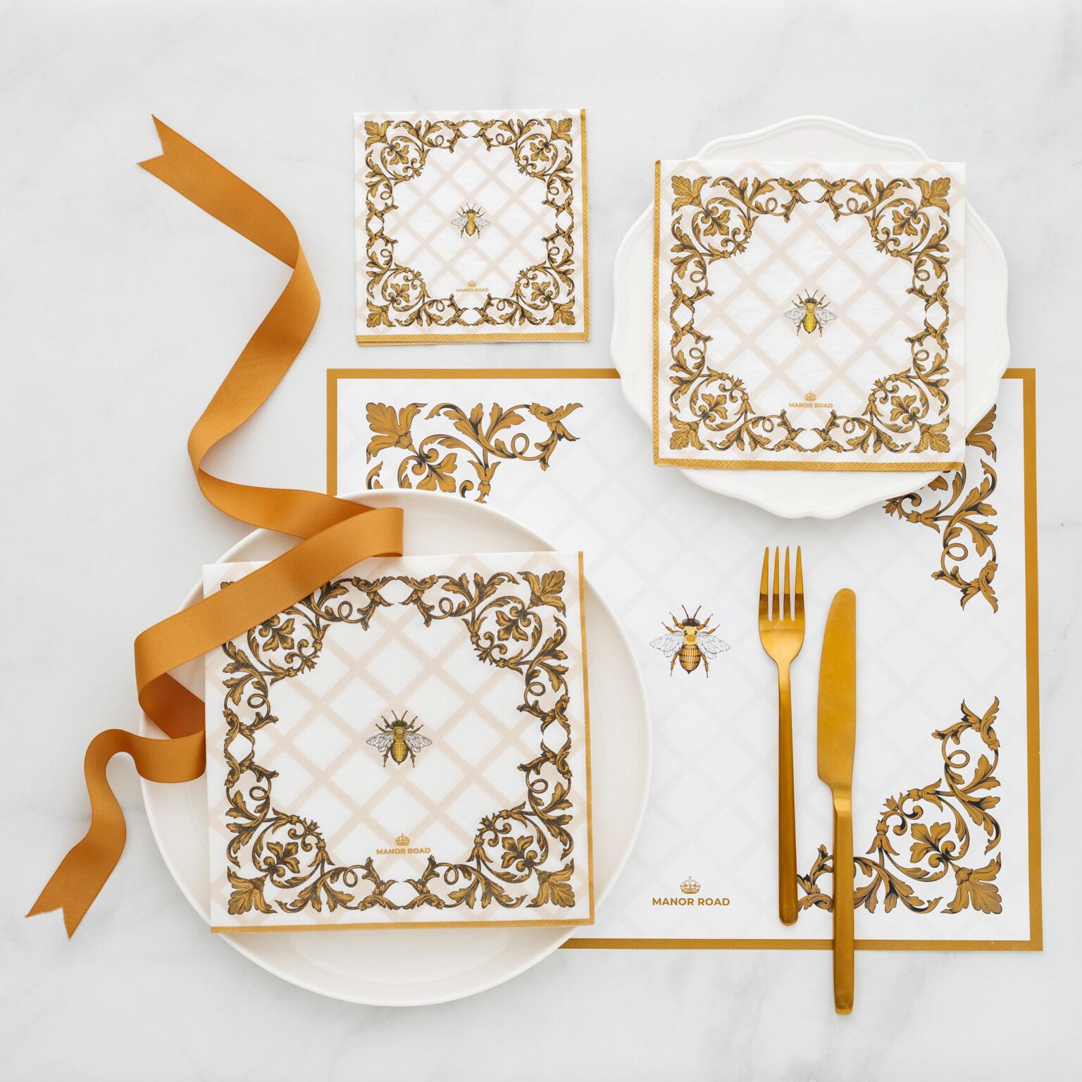 Ornamental Bee Paper Placemat Pad Manor Road